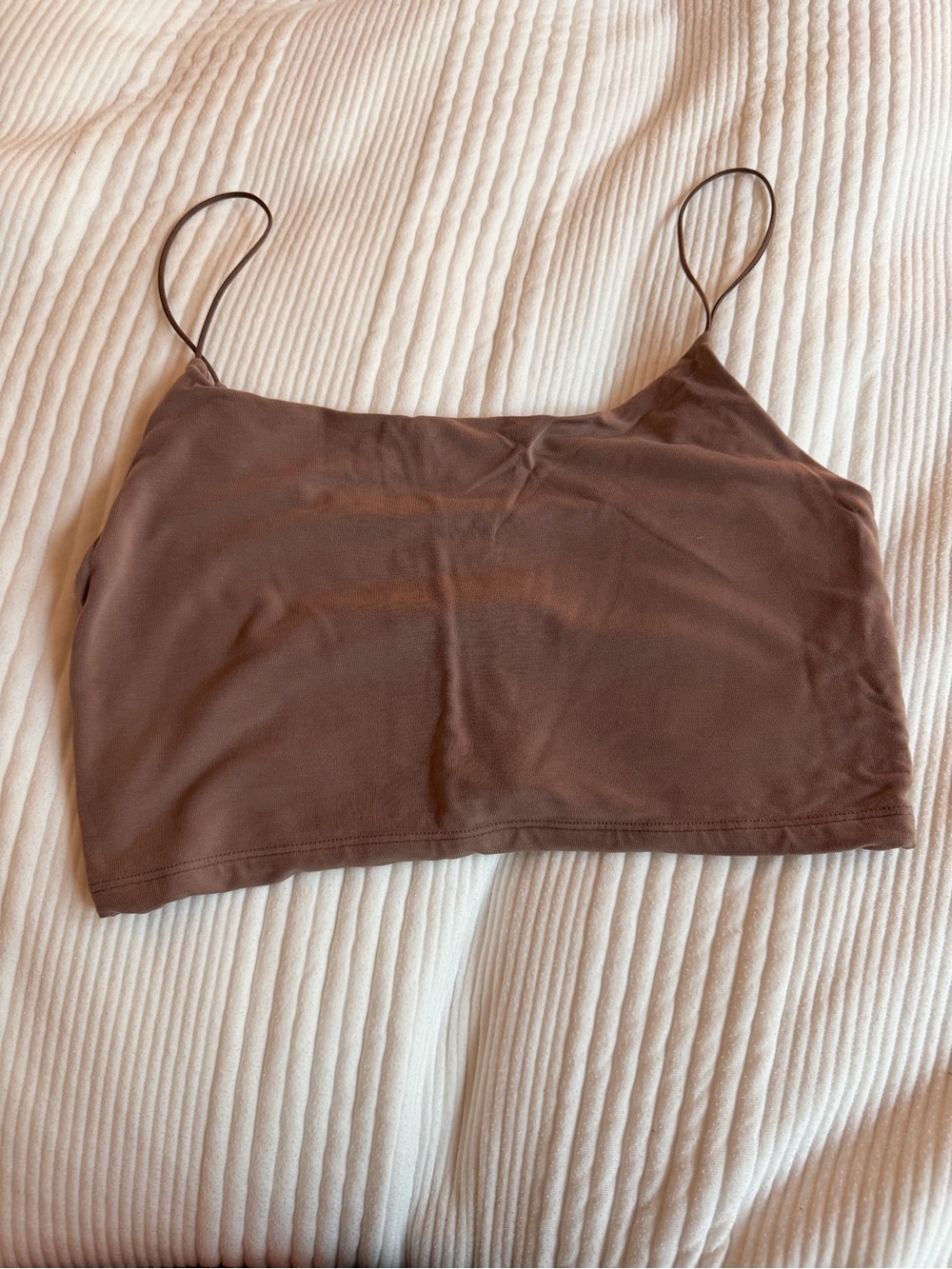 Wilfred Brown Spaghetti-Strap Crop Camisole